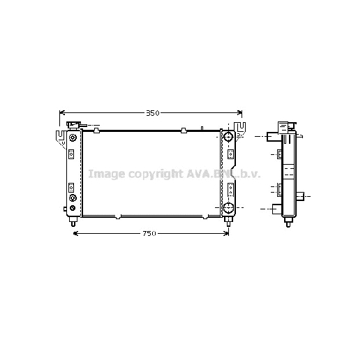 Радиатор охл. ДВС CHRYSLER VOYAGER (2.0-3.0 96-01) P664*375*35 (A.KL+/-)