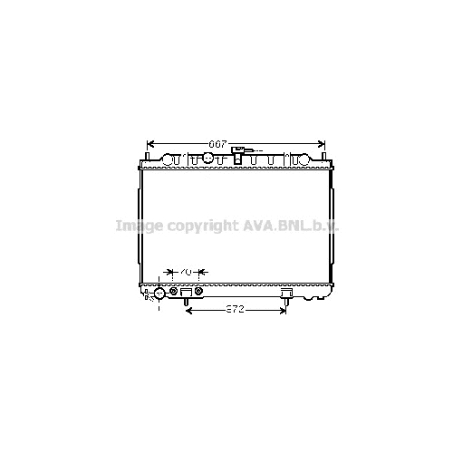 Радиатор охл. ДВС NISSAN X-TRAIL (2.0-2.5 i 2002-) P688*450*26 (A.KL+/-)
