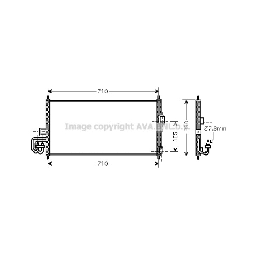 Радиатор кондиционера NISSAN ALMERA (All -06/01,Primera P-12 03/02-) P690*295*19