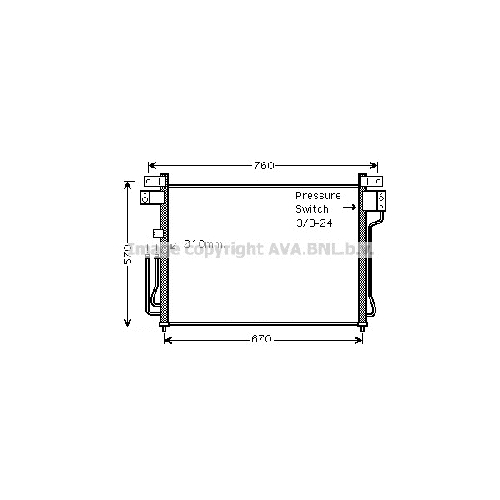 Радиатор кондиционера NISSAN PATFINDER (2.5DCi 01/05-) P645*570*16