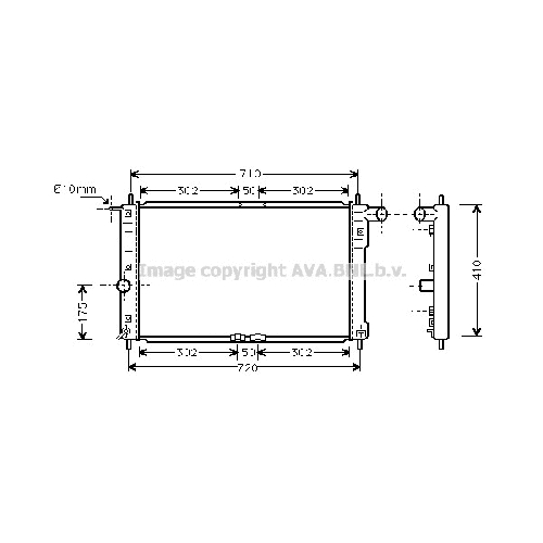 Радиатор охл. ДВС DAEWOO LEGANZA (1.6-2.0 99-04) P654*380*16 (M.KL+/-)