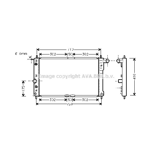Радиатор охл. ДВС DAEWOO LEGANZA (1.6-2.0 99-04) P654*380*16 (A.KL+/-)