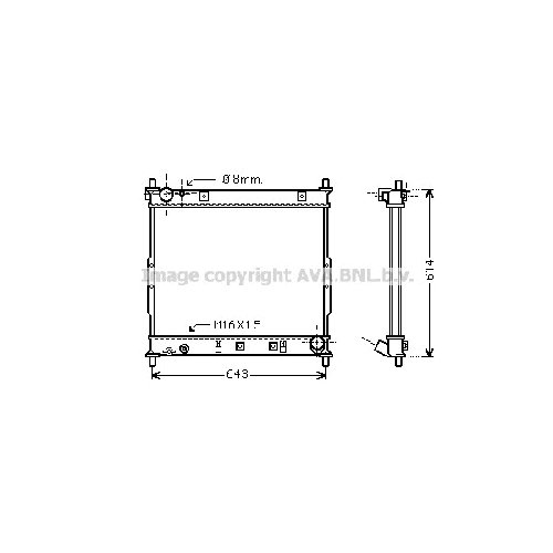 Радиатор охл. ДВС SSANG YONG REXTON (2.9TD 05/02-08/06) P510*662*27 (M.KL+/-)