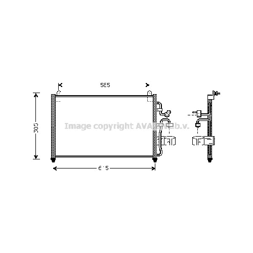 Радиатор кондиционера DAEWOO LEGANZA (2.0,2.2-16V 09/97-) P588*362*22 (M/A)