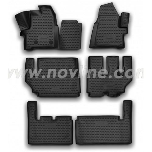 Коврики полиуретановые в салон Novline (RU) FORD Tourneo Custom 8 seats 2013-н.в. 6 шт.