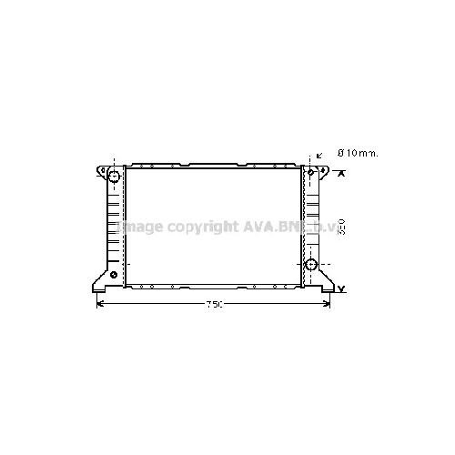 Радиатор охл. ДВС FORD TRANSIT (1.6-2.0,2.5D 91-94) P600*335*42