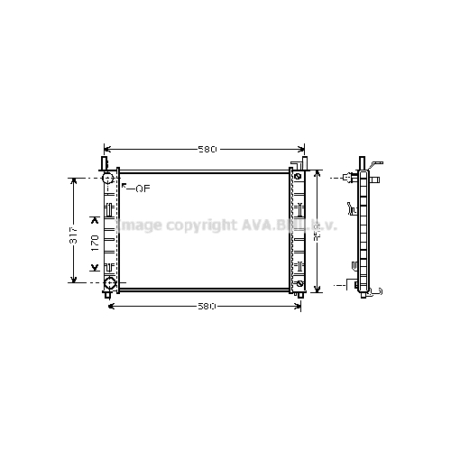 Радиатор охл. ДВС FORD FIESTA (1.3 8V 05/02-) P500*356*19 (M.KL+/-)