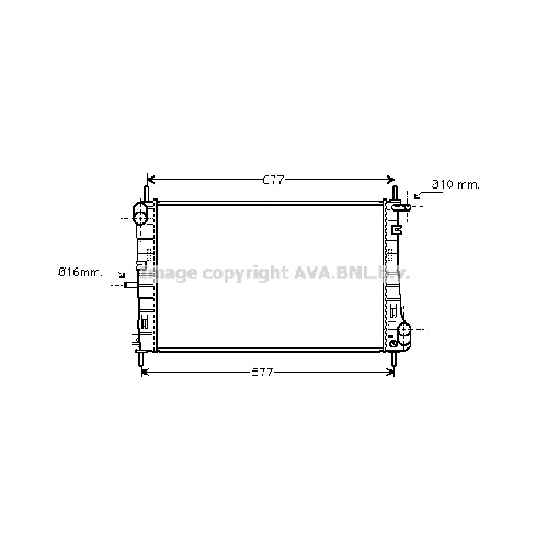 Радиатор охл. ДВС FORD MONDEO (2.0TDdi/TDCi 00-) P620*395*27 (M.KL+/-)