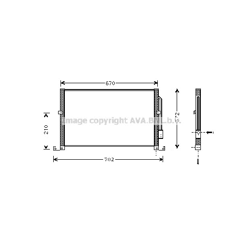 Радиатор кондиционера FORD MONDEO ( 1.8-2.5-16 V/2.0 TDdi 10/00-12/01) P628*362*22