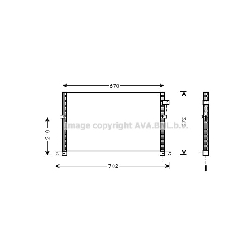 Радиатор кондиционера FORD MONDEO ( 1.8-3.0 i,2.0TDdi,ci 12/01-) P628*362*17 (M/A)