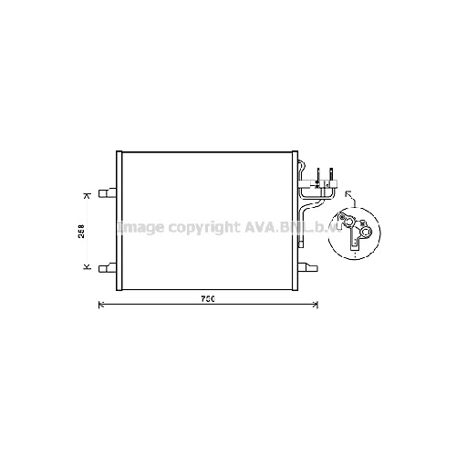 Радиатор кондиционера FORD KUGA (ALL 02/08-) P586*470*16 (M/A)
