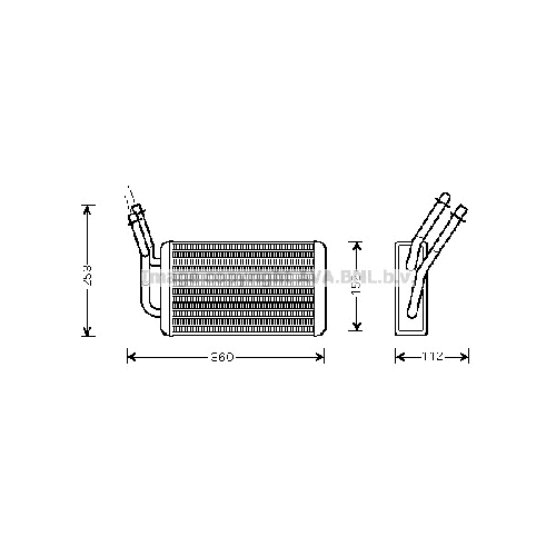 Радиатор печки FORD TRANSIT (01/00- ) P247*146*42 (KL-)