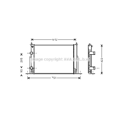 Радиатор охл. ДВС FIAT STILO (All 10/01-) P580*400*25 (M.KL+/-)