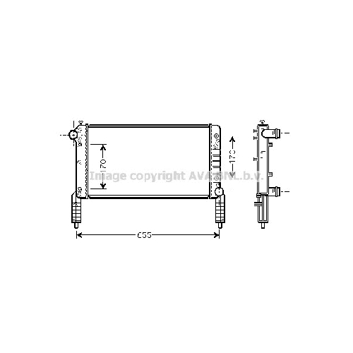 Радиатор охл. ДВС FIAT DOBLO (1.2-8V, 1.6-16V 11/00-) P580*318*16 (M/KL+/-)