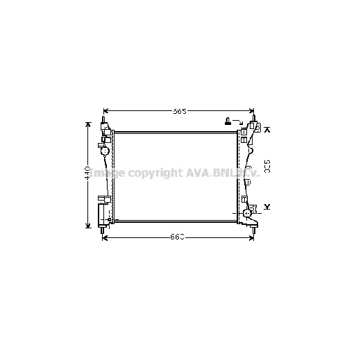 Радиатор охл. ДВС FIAT GRANDE PUNTO (1.2-1.4 10/05-) P540*375*26 (M.KL+/-)