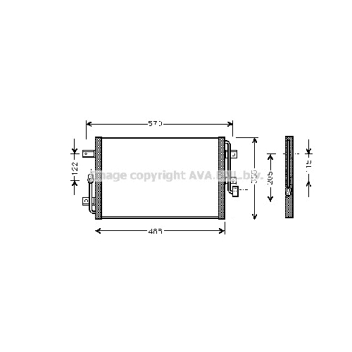 Радиатор кондиционера FIAT PALIO (1.6 i-16V 04/03-) P448*350*25 (M/A)