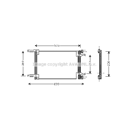 Радиатор кондиционера FIAT DOBLO (1.9D 11/00-) P488*312*18 (M)