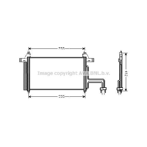 Радиатор кондиционера FIAT STILO (ALL 10/01-) P530*340*16