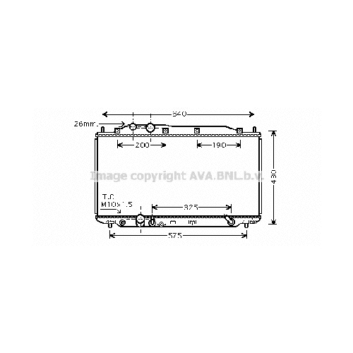 Радиатор охл. ДВС HONDA CIVIC (1.3-2.0 2006-) P670*375*16 (A.KL+/-)