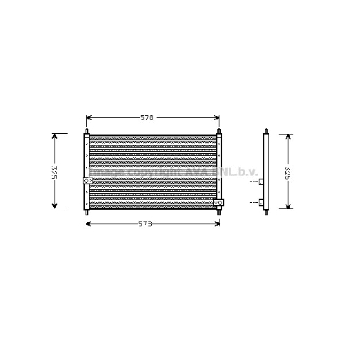 Радиатор кондиционера HONDA CR-V (2.0i-16V 97-/1.8i-16V 93-97) P595*318*22 (M/A)