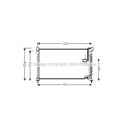 Радиатор кондиционера HONDA ACCORD (All 89-93) P591*334*25 (H/A)