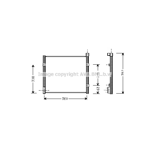 Радиатор кондиционера HONDA CIVIC ( All 09/95-10/00) P330*365*16