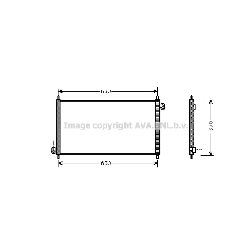 Радиатор кондиционера HONDA ACCORD (2.0i-16V 98-) P605*345*16 (A)