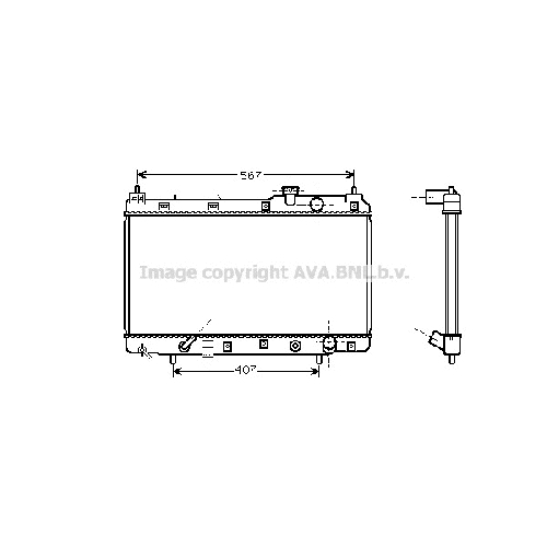 Радиатор охл. ДВС HONDA CR-V (2.0 97-) P660*350*16 (A.KL+/-)