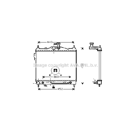 Радиатор охл. ДВС HYNDAI GETZ ( 1.3-12v 02-) P373*495*19 (A.KL+/-)