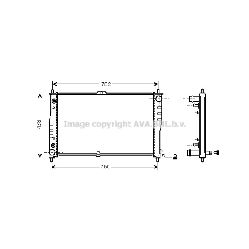 Радиатор охл. ДВС KIA CARNIVAL (2.9TDi HPDi 06/98-10/06) P702*420*28 (A.KL+/-)
