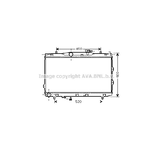 Радиатор охл. ДВС KIA CERATO (1.6-2.0 16V 03/04-01/07) P670*375*16 (M.KL+/-)