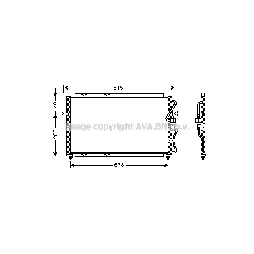 Радиатор кондиционера KIA CARNIVAL (ALL 10/98-08/06) P705*395*20