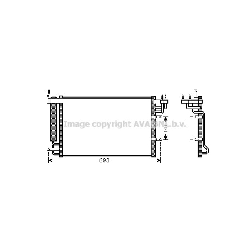 Радиатор кондиционера KIA CERATO (ALL 04/04-) P565*360*16 (M/A)