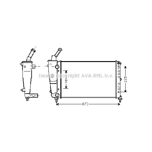 Радиатор охл. ДВС LANCIA Y (1.2 08/00-) P575*325*20 (M/A.KL-)