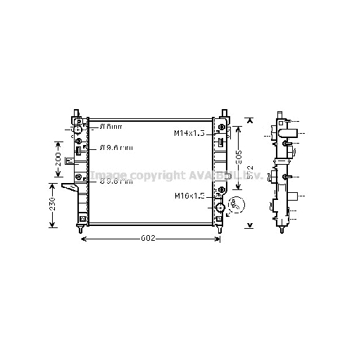 Радиатор охл. ДВС MERCEDES W163 ML (2,3-5,0i 98-) P610*545*32 (A.KL+/-)