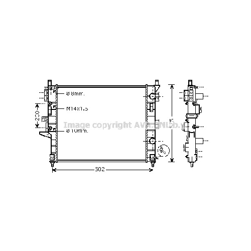 Радиатор охл. ДВС MERCEDES W163 ML (2,7 CDI 99 - ) P610*543*40 (A.KL+/-)