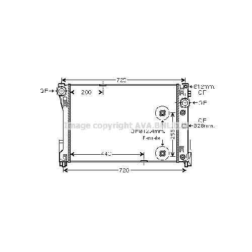 Радиатор охл. ДВС MERCEDES W204 (3.5i, 6.2i, 3.0CDi 02/07-) P640*435*40 (A.KL+/-)