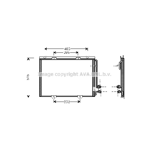 Радиатор кондиционера MERCEDES W210 (2.0-2.8i,2.2,3.0D 95-02) P570*478*20