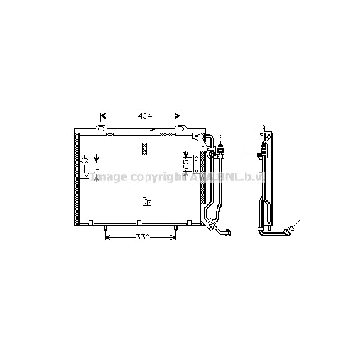 Радиатор кондиционера MERCEDES W202 (2.3i,2.5TD 95-00) P545*410*16 (M/A)