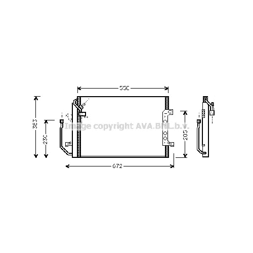 Радиатор кондиционера MERCEDES W168 A (1.4-1.9 i,1.7 CDI 97-) P510*383*16 (M/A)