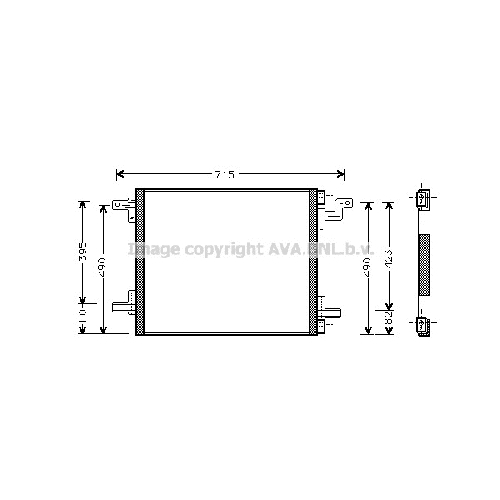 Радиатор кондиционера MERCEDES W163 ML (ALL 99-) P510*535*16 (M/A)