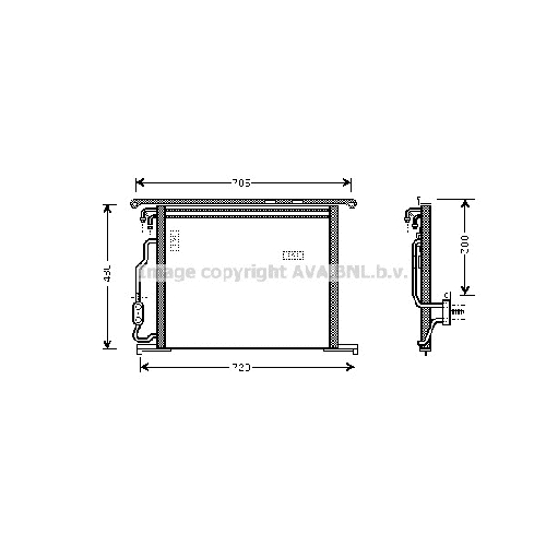 Радиатор кондиционера MERCEDES W220 (All 98-) P590*440*16 (M/A)
