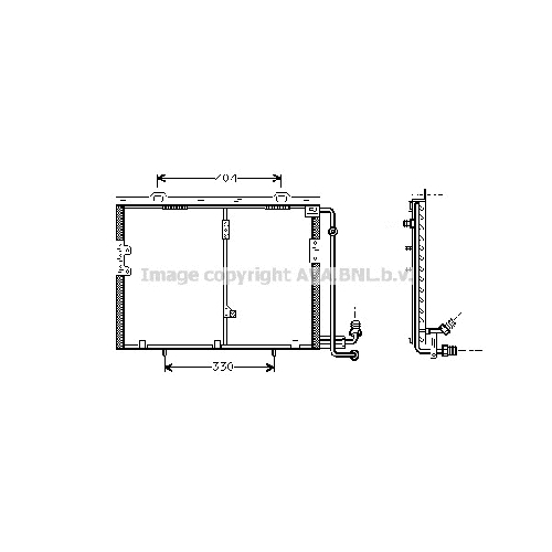 Радиатор кондиционера MERCEDES W202 (2.0-3.2i CLK 96-) P552*406*25 (M/A)