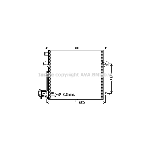 Радиатор кондиционера MERCEDES W164 ML (ALL 08/05-) P587*528*18 (M/A)