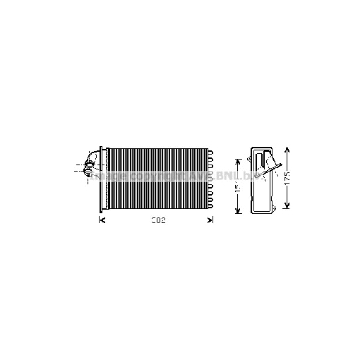 Радиатор печки MERCEDES VITO ( ALL 02/95-07/03) P343*182*42