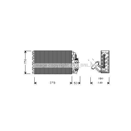 Радиатор ИСПАР. КОНДИЦИОНЕРА MERCEDES 140 ( All 05/91- ) P355*204*90 (М/А)