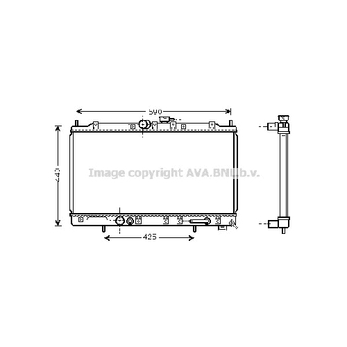 Радиатор охл. ДВС MITSUBISHI GALANT (2.0-2.4 98-) P708*375*16 (A)