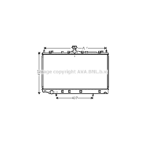 Радиатор охл. ДВС MITSUBISHI GRANDIS (2.4 06/03-) P735*425*16 (A.KL+/-)