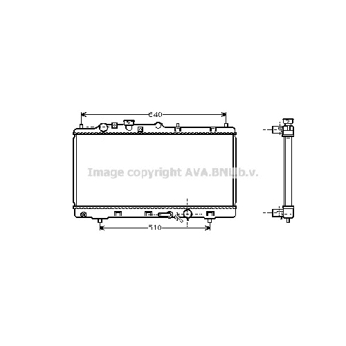 Радиатор охл. ДВС MAZDA 323 (1.5-1.8 98-00) P680*325*16 (A.KL+/-)
