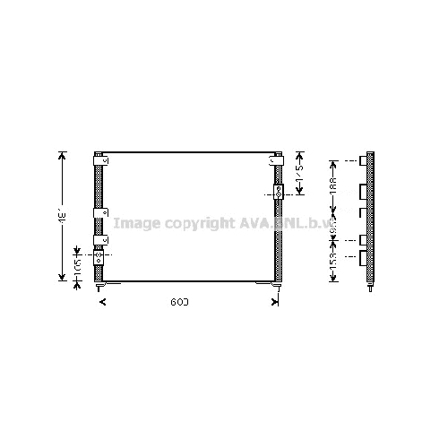Радиатор кондиционера MAZDA MPV (3.0i, 2.5TD 03/95-09/99) P583*470*18 (M/A)